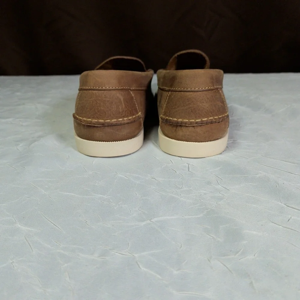 LL BEAN Casco Bay Shoes Mens Size 7D Loafers Moccasin Boat Moc Toe Preppy Brown